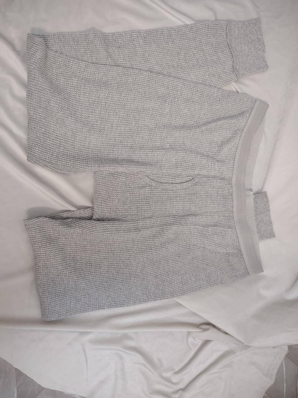 Men's Light Gray Waffle-Knit Long Underwear - Soft Breathable Layer Long Johns